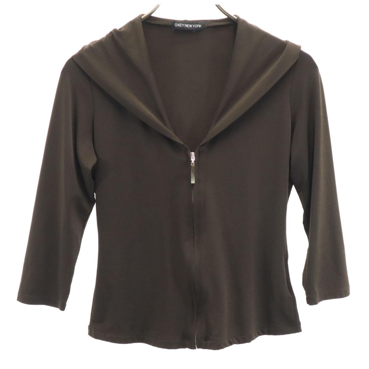 

FOXEY NEW YORK сделано в Японии Толстовка с длинным рукавом на молнии Коричневая Женская Б/У