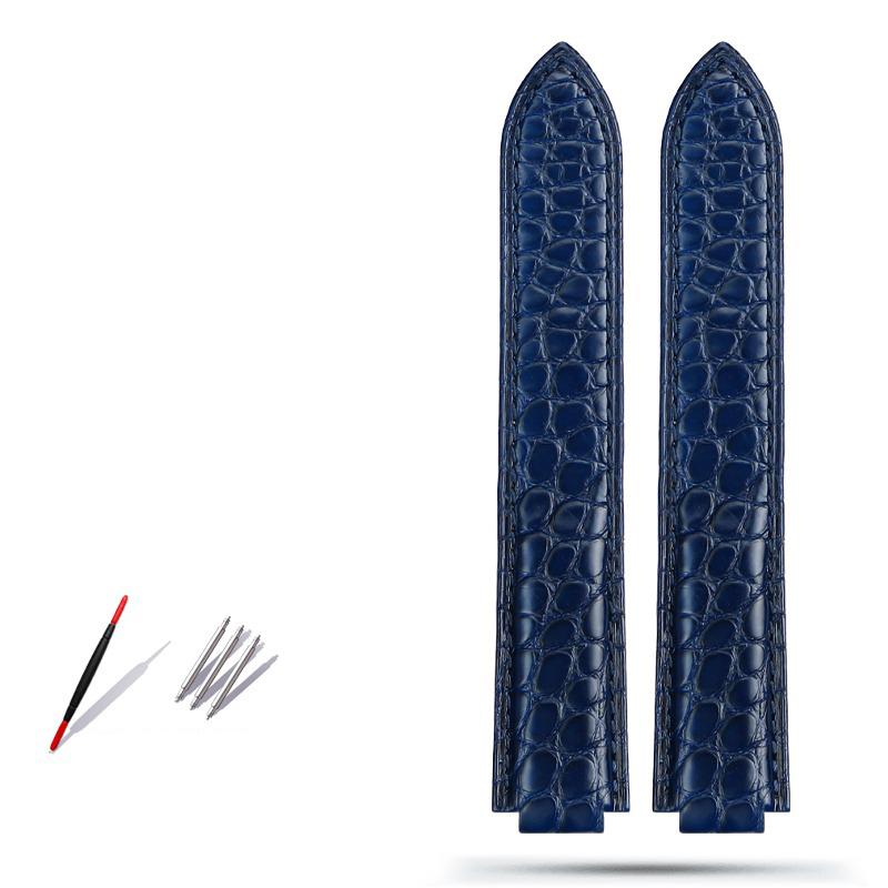 Krokodilleder Uhrenarmband für Cartier Ballon Bleu WSBB0025 W69012Z4 18-11mm 20-12mm 22-14mm Konvexes Uhrenarmband Herren Damen