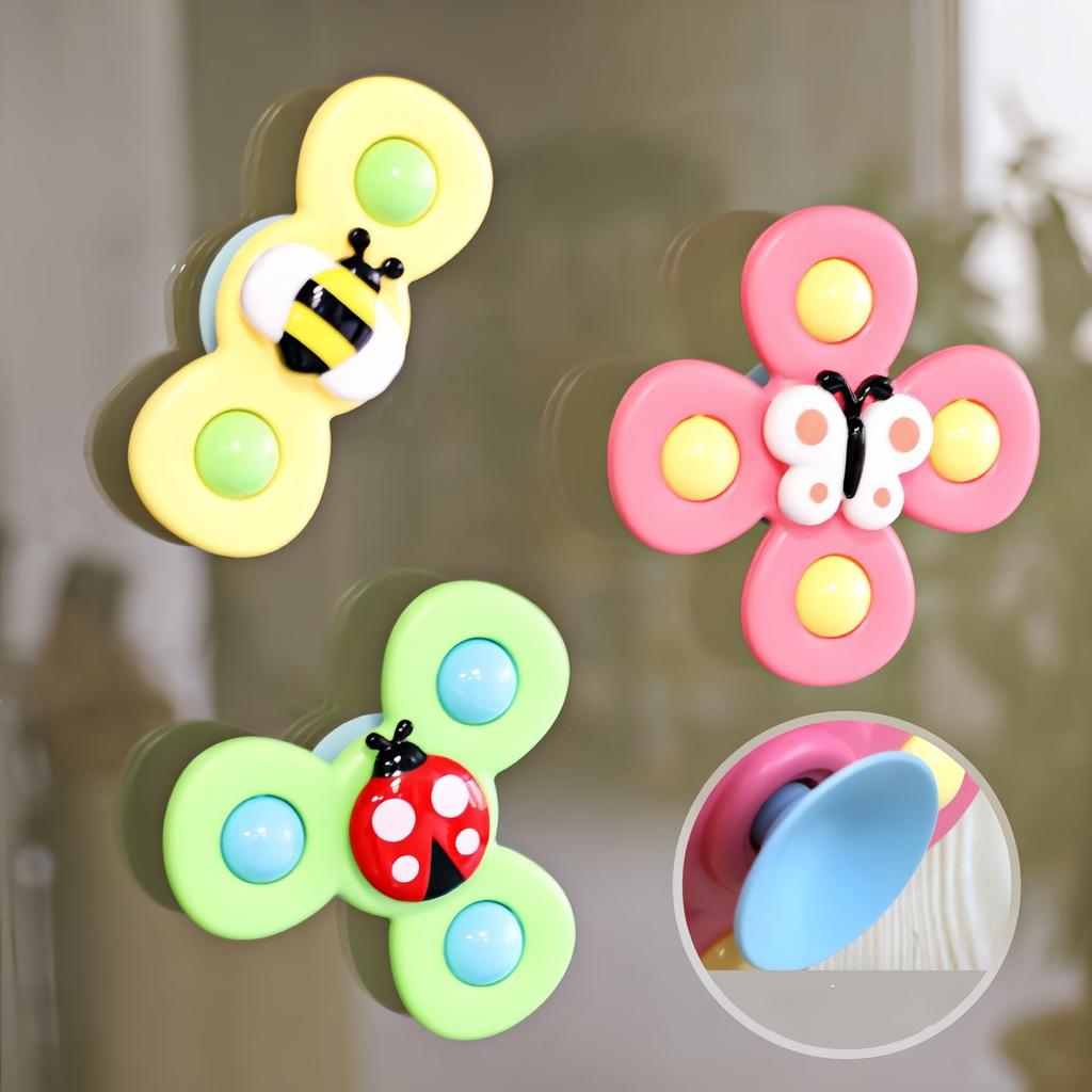 Speedhero Hand Spinner Toy Children's Cat Toy Bath Suction Cup Included Suitable for Ages 7 and Up Ladybug Butterfly Bee