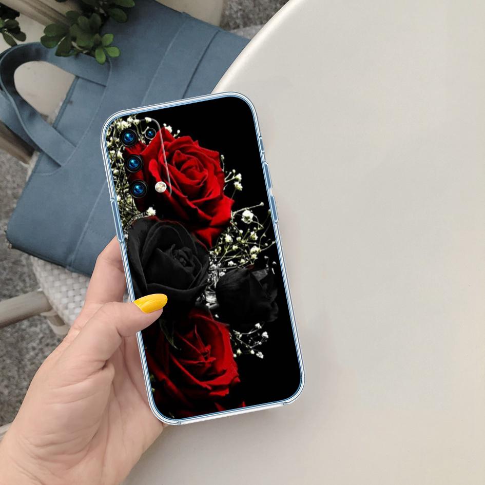 FM8 Beautiful Roses Flower Soft Shell Transparent Phone Case for Motorola Moto G7 G8 G9 G84 G85 G73 G24 G15 Z2 Play Power Plus