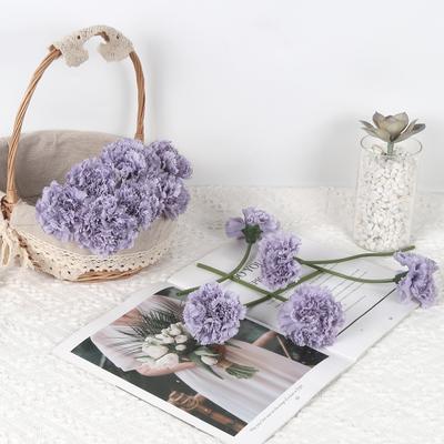 2 Bunches Artificial Carnations Total 12 Heads Silk Faux Flowers for Funeral Arrangements Wedding Bouquets Cemetery Wreaths DIY Crafts