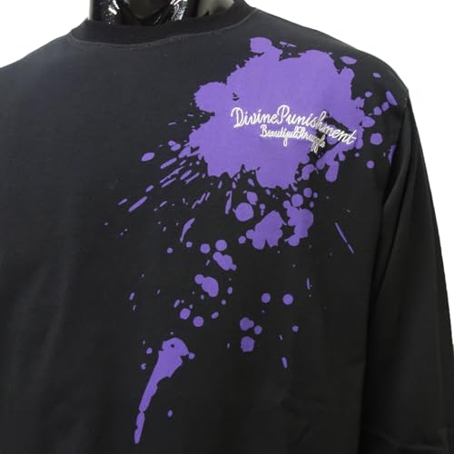Battou Musume Men's Long Sleeve T-Shirt with Japanese Pattern, 243892 (JP, Alphabet, M, Black)