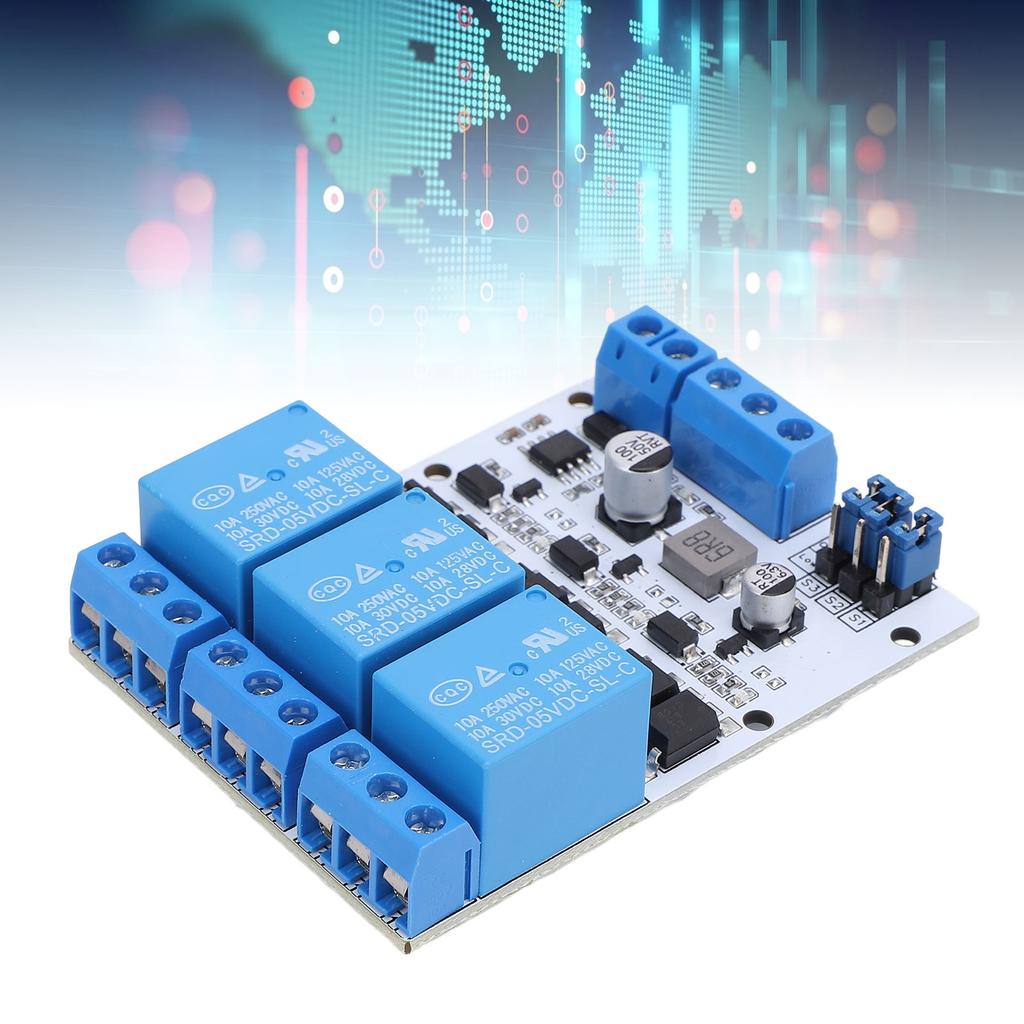 GPIO Relay Module 3 Channel Over Current Guard Adjustable Relay Module with Optocoupler Isolation