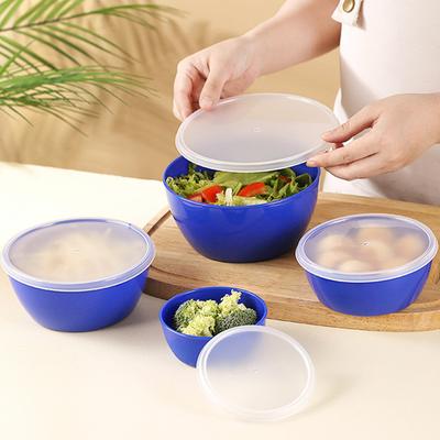 4Pcs Mixing Bowls with Lids BPA-Free Salad Containers Stackable Airtight Food Storage Bowls Meal Prep Bowl Kit for Home Outdoor Dining