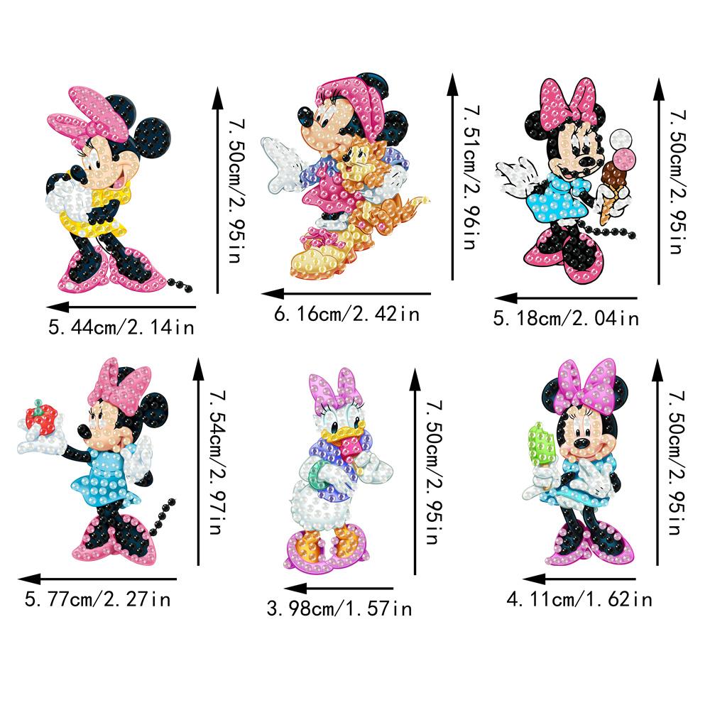 6Pcs Cartoon Series Diamond Art Fridge Magnet Diamond Painting Refrigerator Magnet DIY Fridge Stickers for Fridge Whiteboards