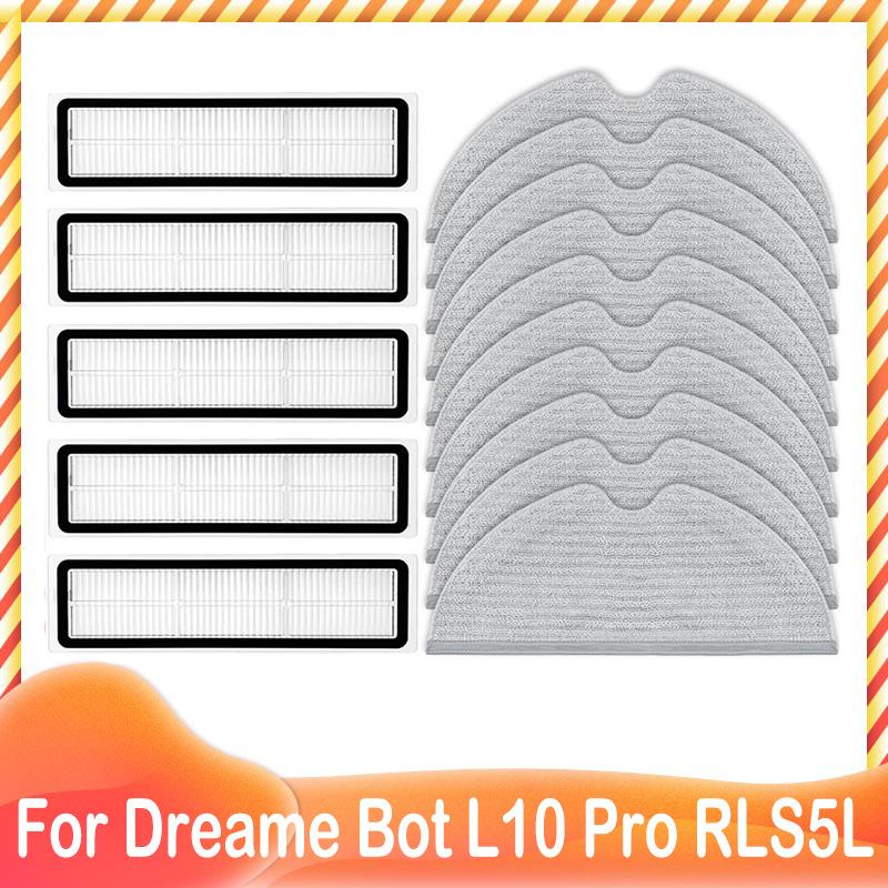 Hepa Filter and Mop Rag Pad Replacement Kit for Xiaomi Dreame Bot L10 Pro Model Name: RLS5L Robotic Vacuum Cleaner Parts