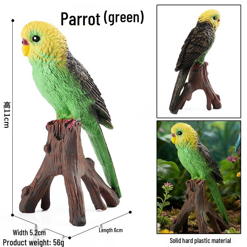 Kids' Bird Model Set: Toucan, Parrot, Ostrich, Peacock, Eagle, Pigeon, Owl.