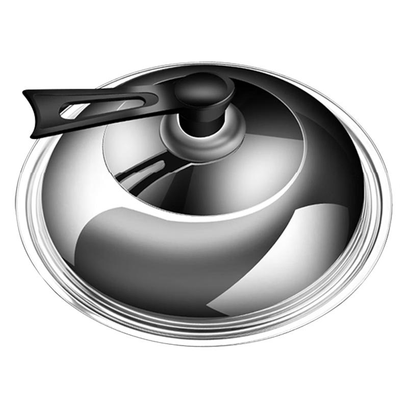 Stainless Steel Wok Lid with Tempered Glass