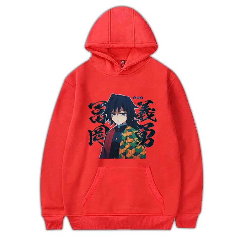 Japan Anime Demon Slayer Tomioka Giyuu Grafikdruck Kapuzenpullover Übergröße Herren Damen Sweatshirts Langarm Unisex Streetwear