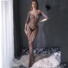 Plus Size Damen Hohlnetz-Einteiler-Strumpf, offene Netz-Dessous, sexy durchsichtige Dessous