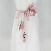 Women Elegant Big Flower Dress Decorated Tassle Chiffon Waistband Waist Chain Belts Waist Rope
