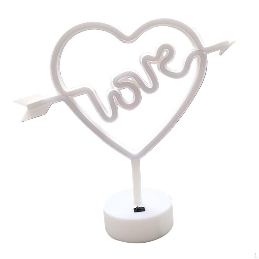 Bow Shape with Bracket Lamp Romantic Ornament LED Sign for Table Living Room Gift