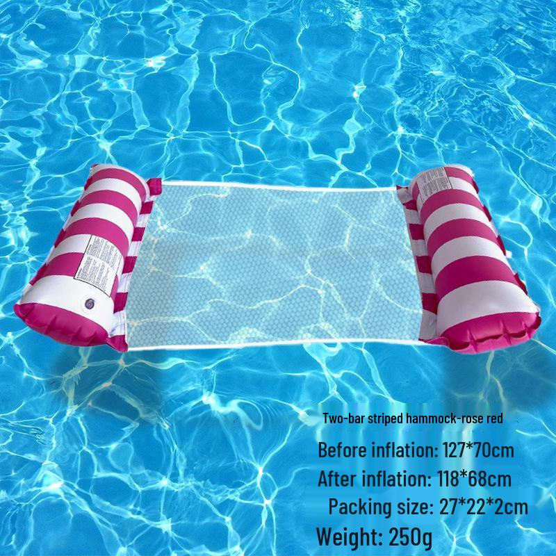 Foldable Striped Inflatable Pool Float Hammock Recliner