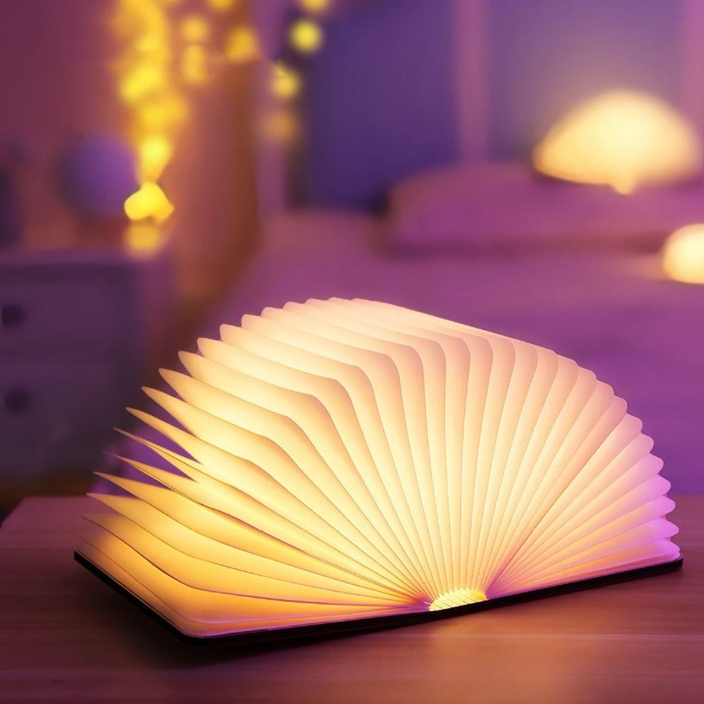 3 Colors Table Lamp USB Rechargeable Desk Light Creative Gift Folding Book Lamp  Family