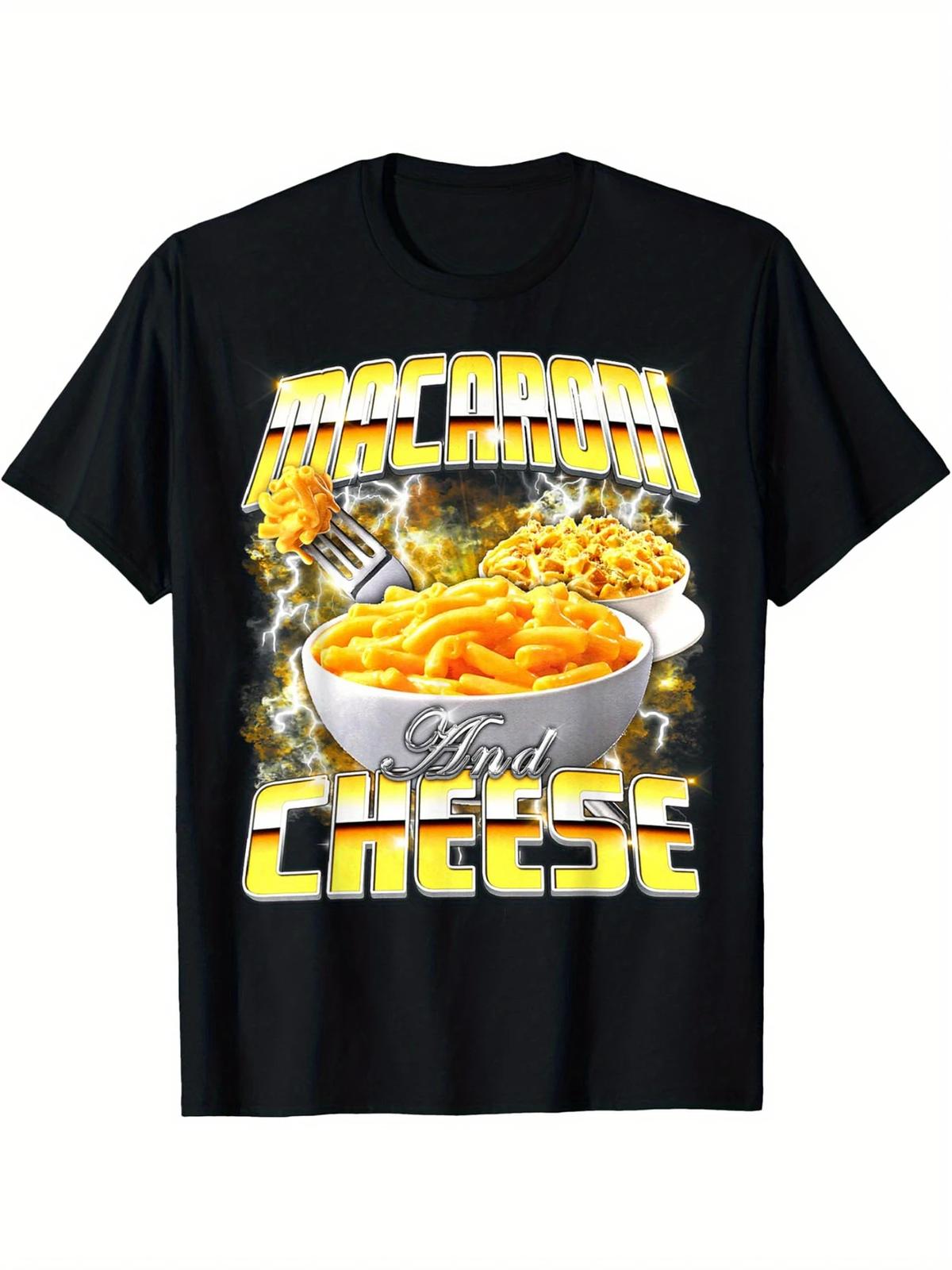 Vintage Funny Graphic T-Shirt - Macaroni and Cheese Meme Bootleg Rap Style 90s R Unisex T-Shirt S
