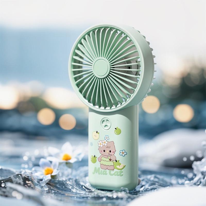 USB Rechargeable Cartoon Handheld Mini Fan - Portable Summer Gift with Hook Handheld Cartoon Fan Bestseller