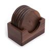 6Pcs/Set Walnut Coasters Placemats Home Table Tea Coffee Cup Pad Decor Round Heat Resistant Drink Mat X3UC