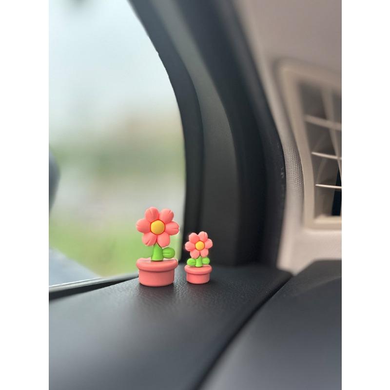 

2pcs Flower Decor Rubber Car Ornament one-size красный