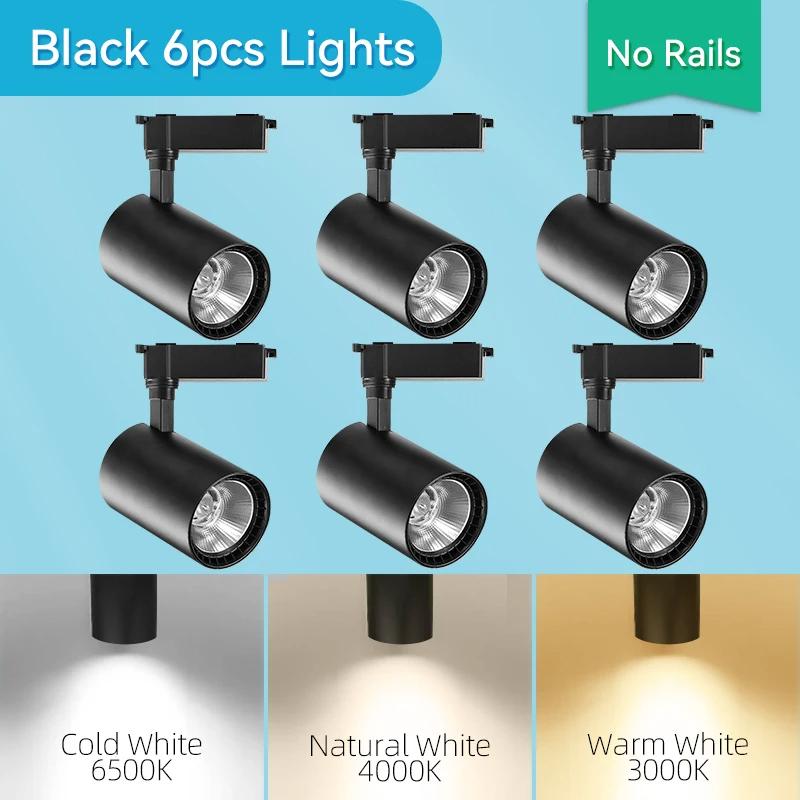 Spot Led Track Light 220V Ceiling Light COB Spotlight Rail Lamp Fixture for Living Room Clothing Store Full Set Track Lighting
