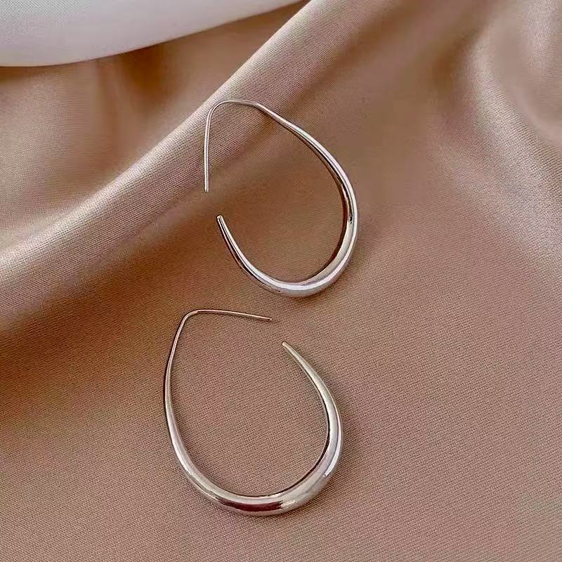 

Minimalist Light Luxury Hoop Earrings for Women Simple Round Face Elegant High End Circle Earrings