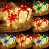 3Pcs/Set PVC Christmas Gift Box Set Luminous Folding Christmas Lighting Box with Bow Ribbon Christmas Glowing Decoration Outdoor