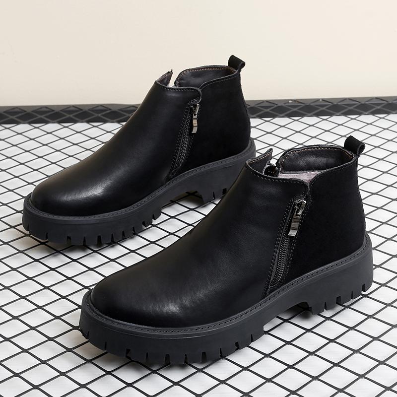 Britský styl ležérní krátké boty pánské módní boční zip vysoké boty muž klasické elegantní kotníkové boty Chelsea společenské boty