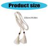 Bohemian Styles Waist Rope for Women Cotton Rope Belt with Wooden Bead Detailing for Vacation and Everyday Wear