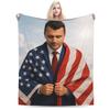 Charlie Kirk American Flag Blanket Fleece All Season   Multifunction Ultra-Soft Throw Blanket for Home Bedroom Bedspreads
