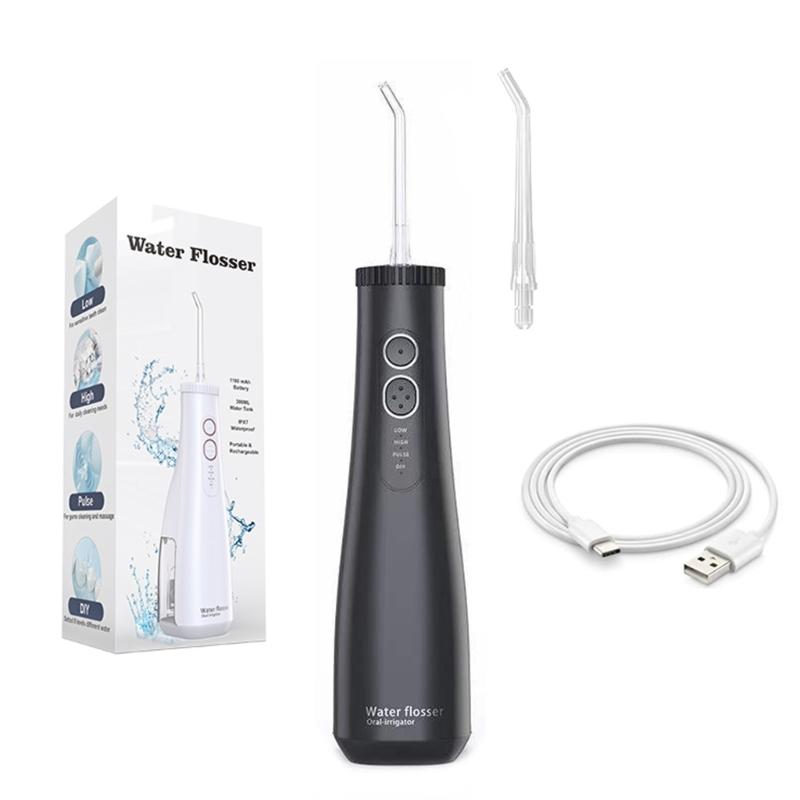 Portable Water Flosser for Teeth 4 Modes Water Flosser Rechargeable IPX7 Waterproof Water Flosser Wireless for Travel 1 чёрный