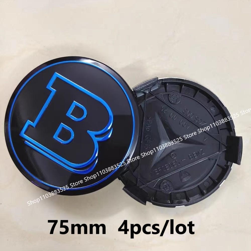 4pcs 75mm Wheel center hub Cap for BRABUS smart GLA GLC CLA CLS W176 W177 W464 W204 W205 W206 W117 G65 G50 W212 W166 badg hubcap