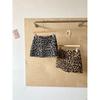 Minigonna da Donna Taglie Forti a Vita Alta con Stampa Leopardo e Linea ad A in Lana d'Agnello - Snellente e Sexy per Autunno/Inverno
