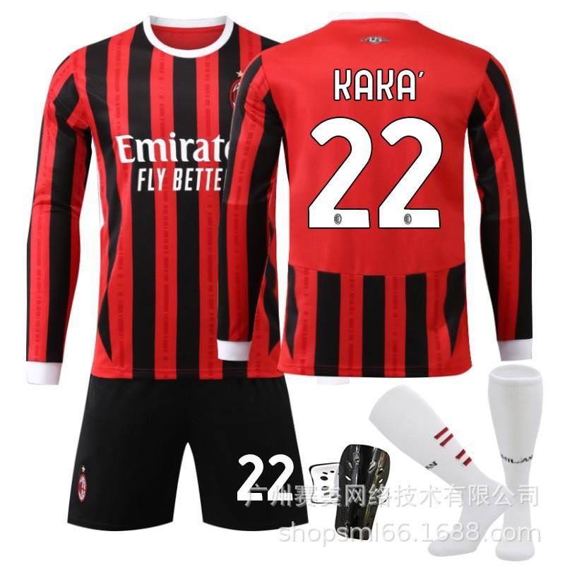 2425 AC Milán Domácí Dlouhý Rukáv Dres Set 9 Giroud 10 Leo 19 Olympiáda 11 Ibrahimović Kaka Nohy