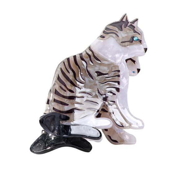 Hair Clip Cartoon Cat Shape Acetic Acid Back Head Hair Claw Anti-slip Teeth Lightweight Colorfast Large Shark Hair Clamp 1