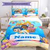 3pcs Custom Name Bubble Guppies Bedding Set Duvet Cover Closure Includes 1 Duvet Cover & 2 Pillowcases, Soft and Comfortable for All Seasons.