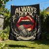1pc Rock and Roll Outdoor Flannel Blanket, Lightweight Warm Cozy for Travel Camping Office Soft Polyester Fabric