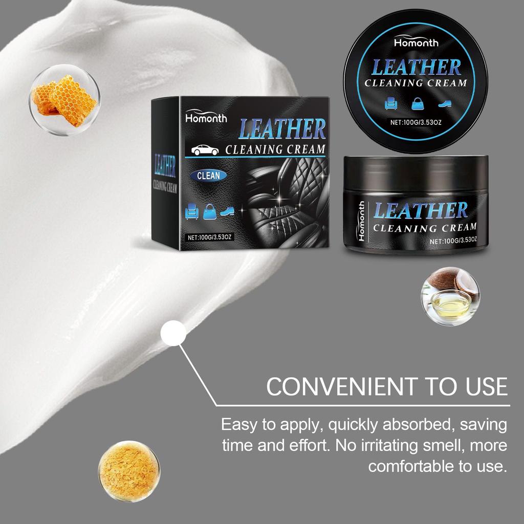 100g  Car Leather Care Paste Car Interior Leather Care Stain Removal Renovation Cleaning Paste