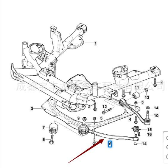 Lower Control Arm Pull Rod for BMW X5 E53 (Part: 31126769717)