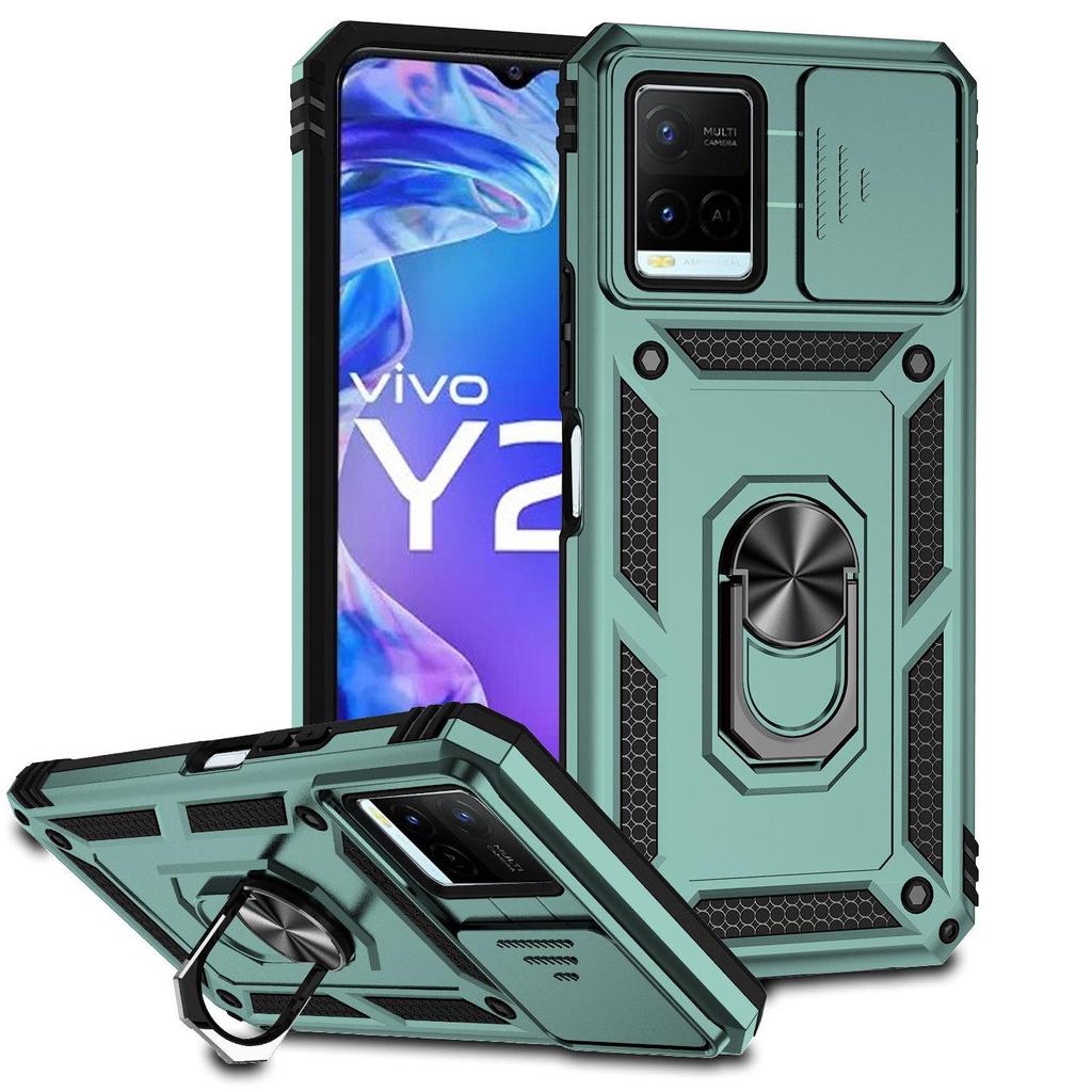 VIVO Y21/Y33S/Y20 Protective Push-Window Phone Case with Stand
