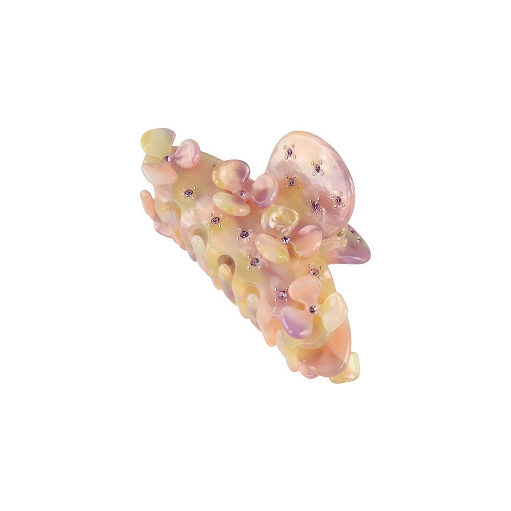 White Colorful Crystal Flower Acetate Hair Claw Hair Ornaments Flower Hair Clips Korean Style