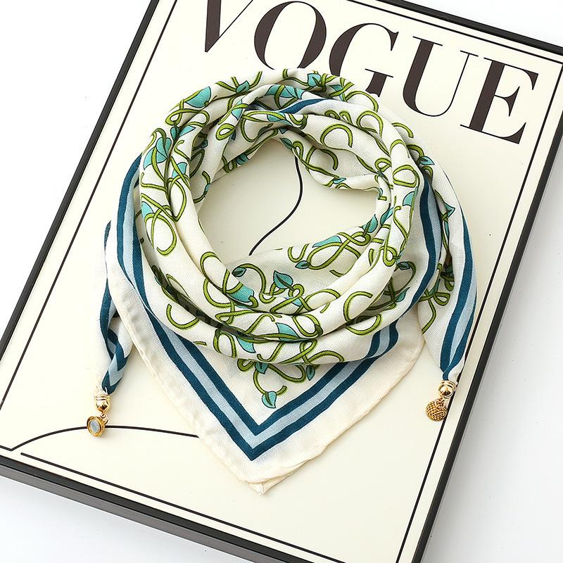 

Жіночий магнітний трикутний шарф для захисту шиї - Бавовна та льон Високоякісний квадратний шарф для осені/зими