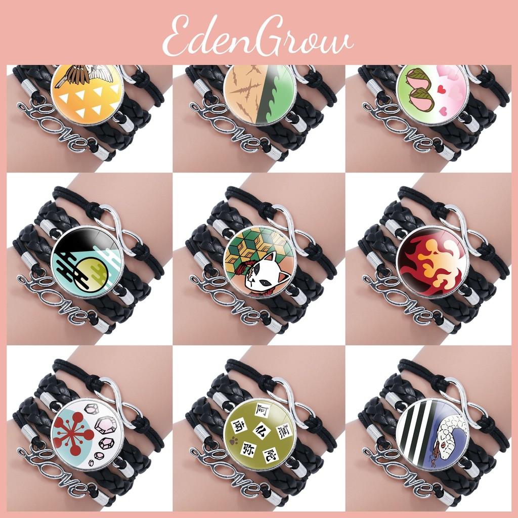 Slayer Demon Bracelet Anime Peripheral Multi Storey Handmade Black Gift Leather