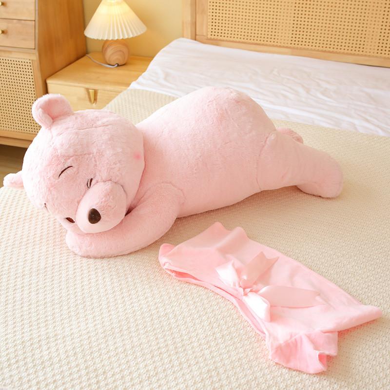 Adorable Pink Winnie The Pooh Plush Toy With Bow For Kids Perfect For Collecting And Cuddling