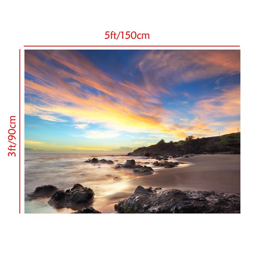 Sommer Strand Meer Hintergrund Gedruckter Foto Hintergrund Studio Fotografie Requisiten Hawaii Tropisch Sonnenuntergang Malerisches Wandbanner Party Dekoration