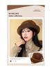 Korea 2025 A/W Coffee Color Japanese Style Women's Fisherman Fedora Hat for Large Heads, Slimming Effect, Rich Girl Style