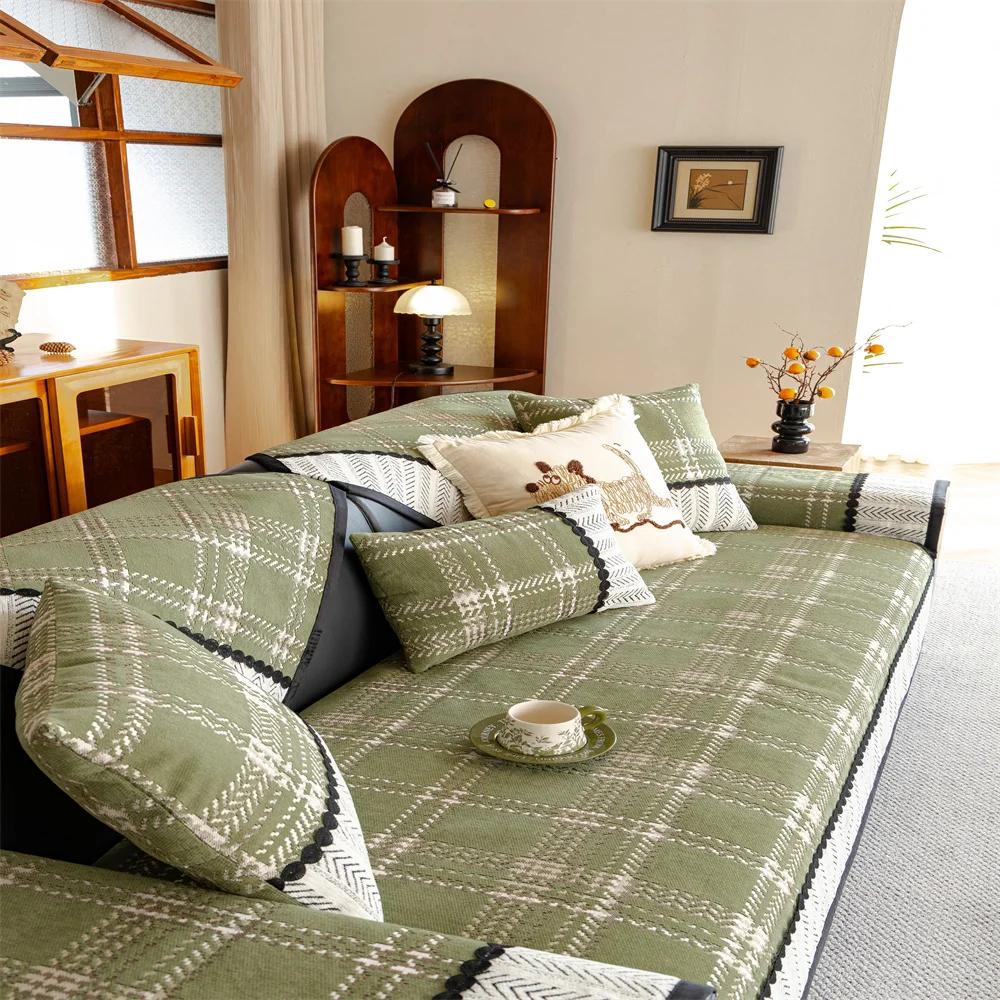 Sofa Kissen Ganzjahr Saison Allzweck Sauber Zeitgenössisch Bezugsstoff Anti-Rutsch Kissen Subtil Üppig Sofa Schutzbezug Überwurf Abdeckung Handtuch 70x120cm