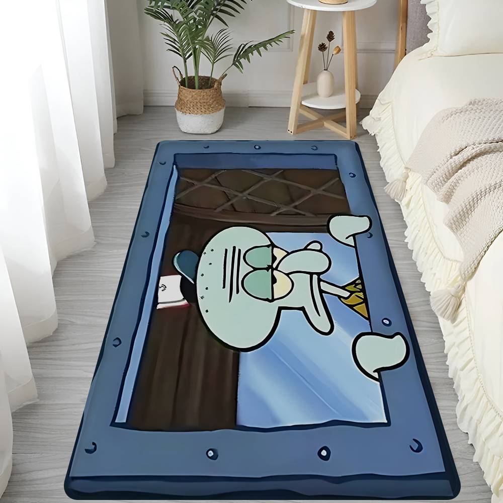 Cartoon S-Sponge-B-Bob Kitchen Mat Kids Room Bedroom Decoration Balcony Anti-Slip Doormat Living Room Alfombra