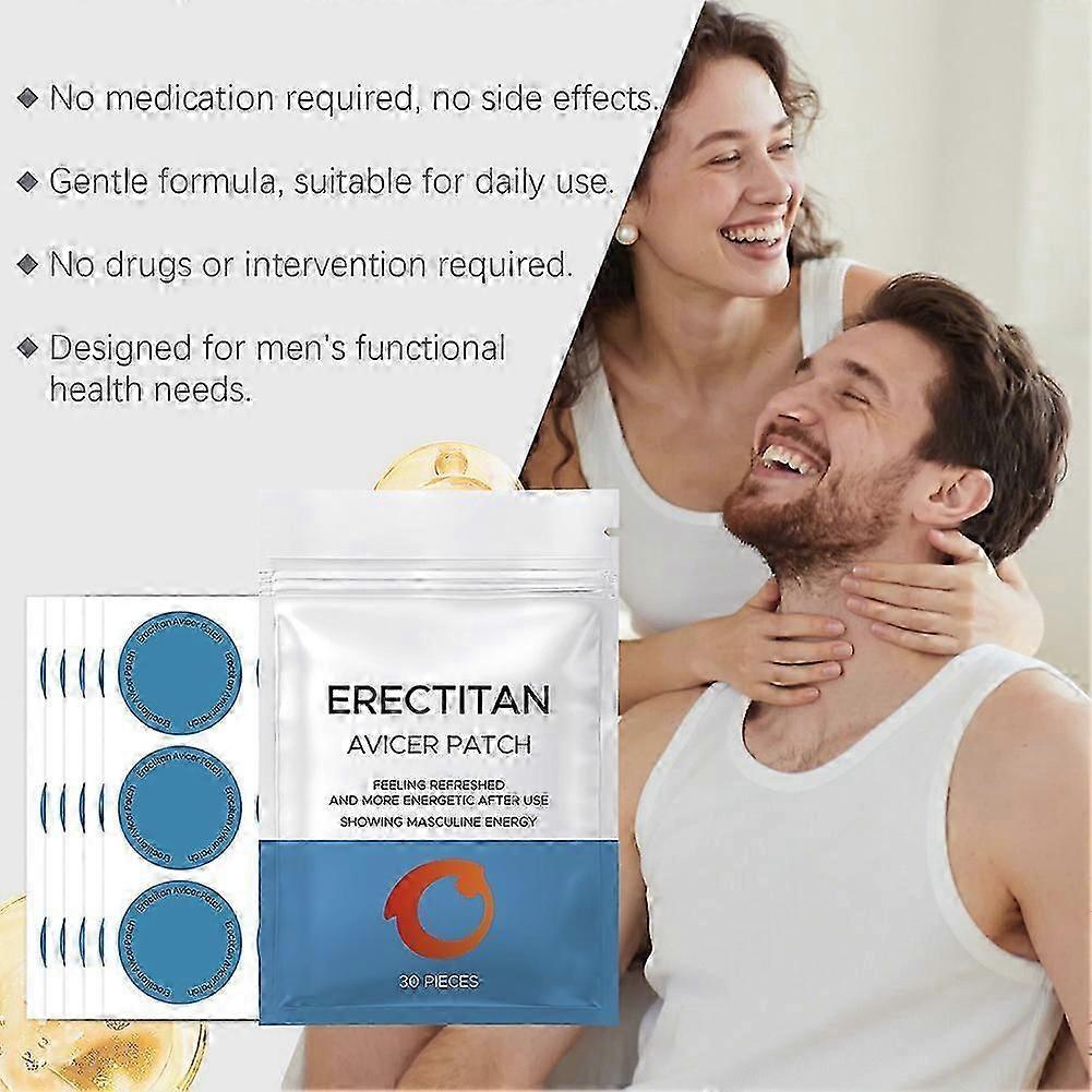 Erectin Function Support Patch for Men, Stamina & Energy Stickers, Gentle Formula, Daily Body Patch to Boost Endurance & Vitality