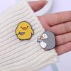Cutie Killer Enamel Pins Chick Little Penguin Dagger Knife Brooches Lapel Badges Cartoon Fun Animal Jewelry Gift For Kids Friend