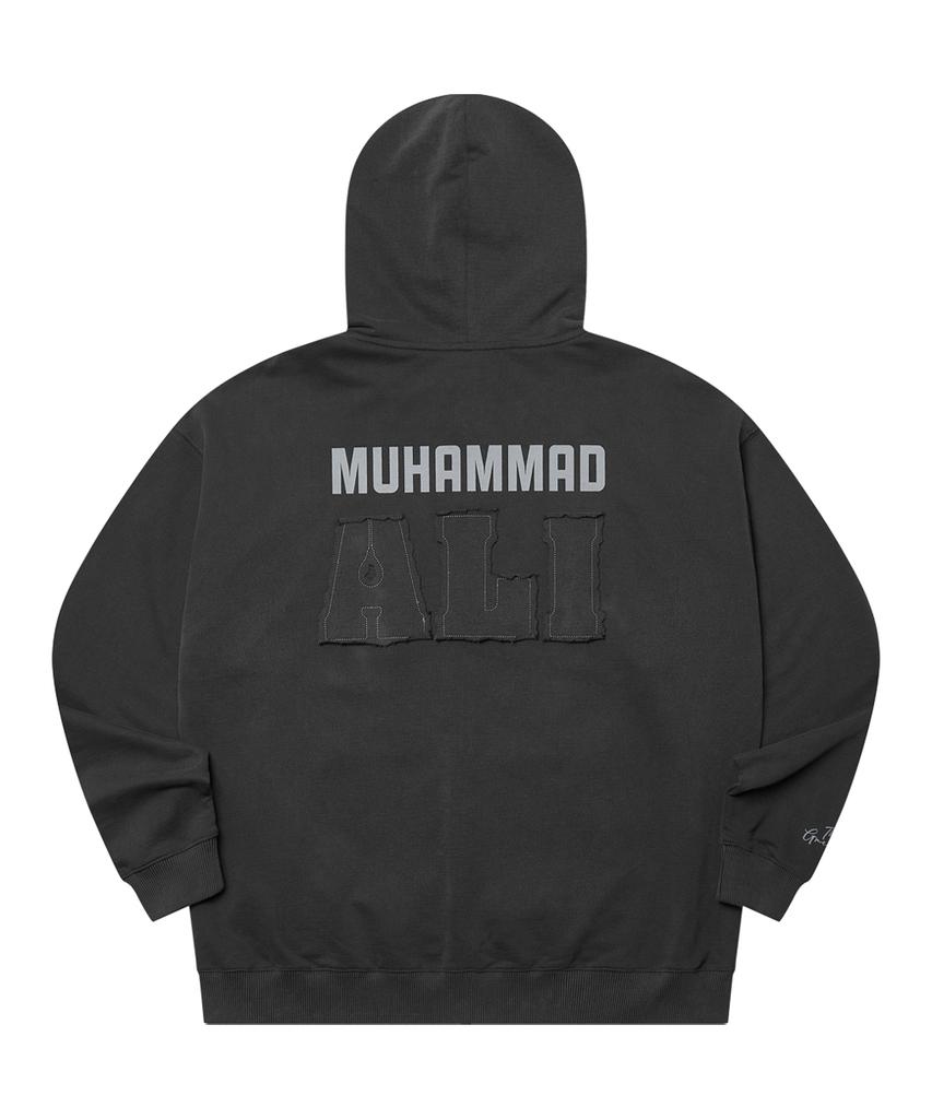 Waydn [Ali] The Greatest Pigment Oversized Zip-Up Hoodie Charcoal