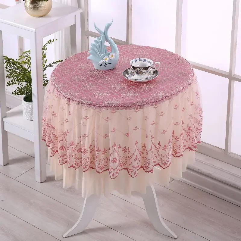 New Universal Lace Round Tablecloth Household Full Package Circular Coffee Table Cover Circular Minimalist Lace Tablecloth Mat